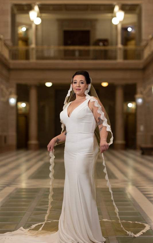 Zahava Cathedral Veil by Dhibi Couture