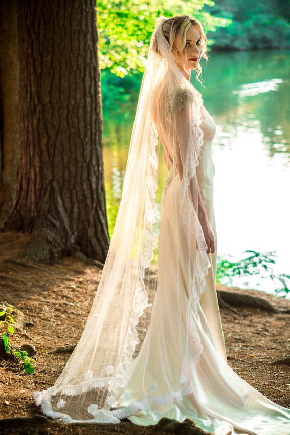 Krissy Dhibi Designs Couture Veil - Chapel Length White