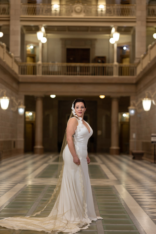 Zahava Cathedral Veil by Dhibi Couture