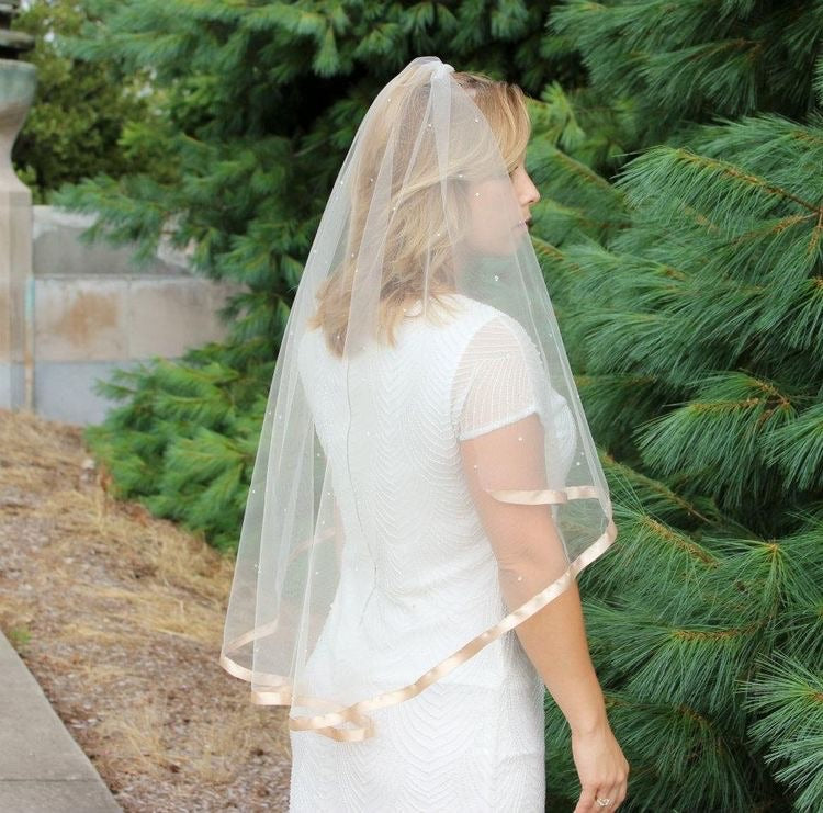 Krissy Dhibi Designs Sample Sale - Gold Satin Edge Veil