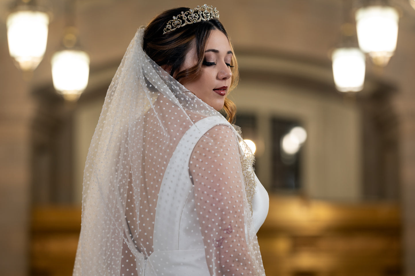 Rosabella Fingertip Veil by Dhibi Couture